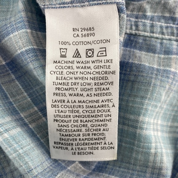 PENDLETON Light Blue Flannel Tapered Western Shirt 100% Cotton Women's Size M - Picture 6 of 6